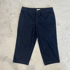 St Johns Bay Crop Capri Jeans Womens Size 10‎ Blue Denim Dark Wash
